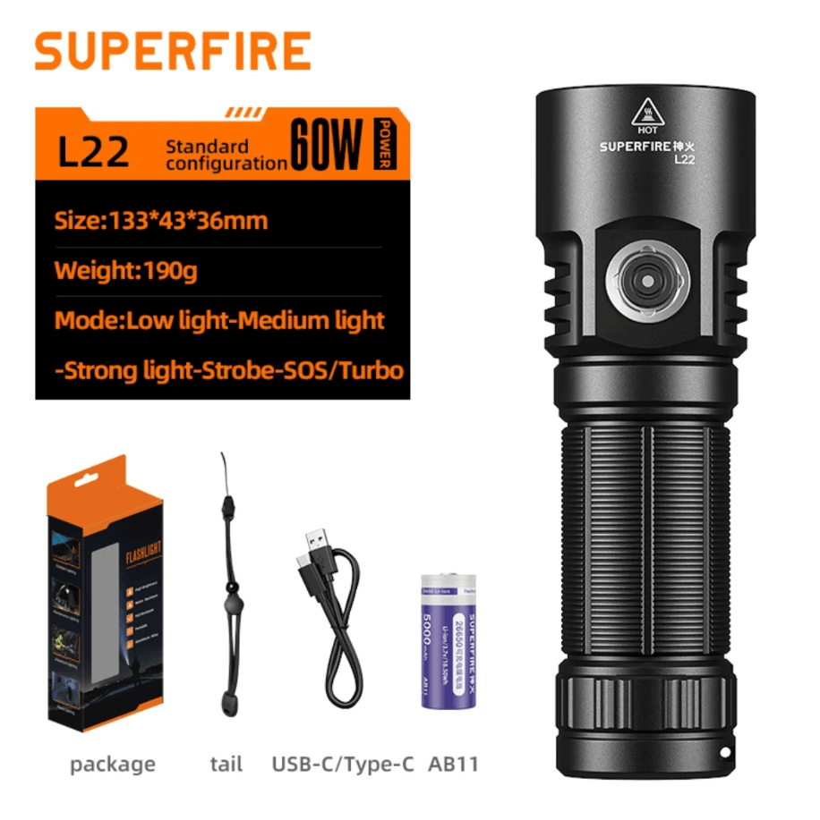 Ліхтар Superfire L22 Black Фото 5
